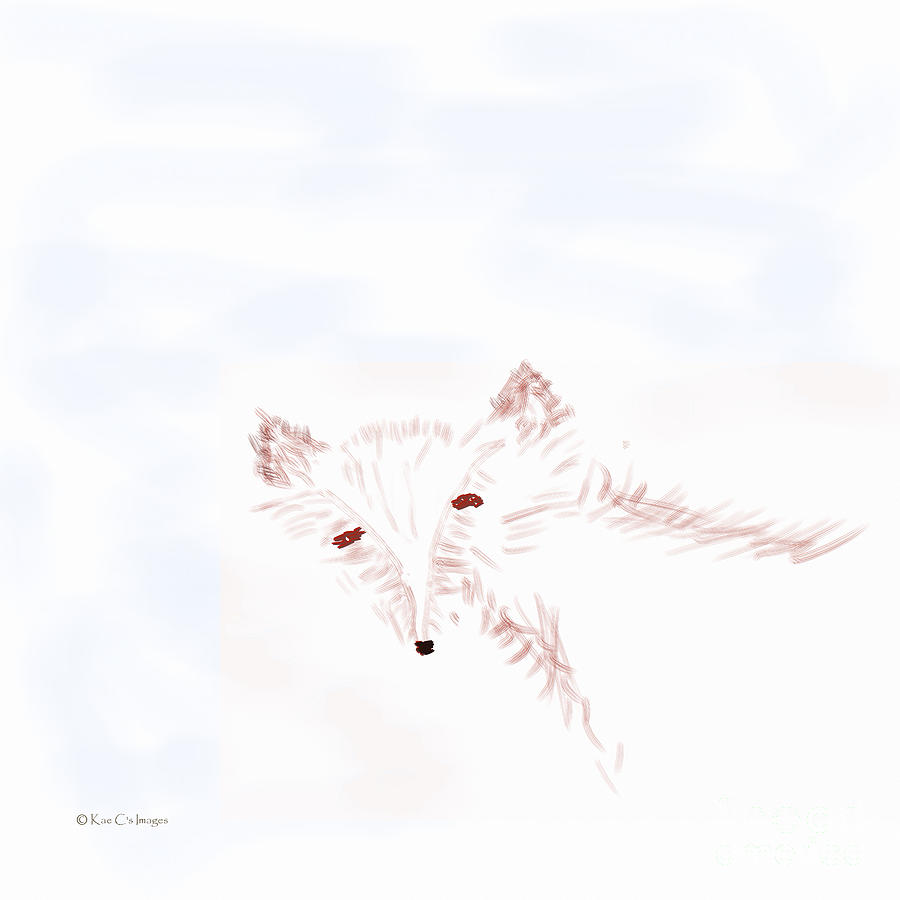 Red Fox Sketch Digital Art by Kae Cheatham