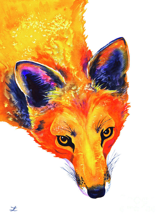 Red Fox Painting by Zaira Dzhaubaeva