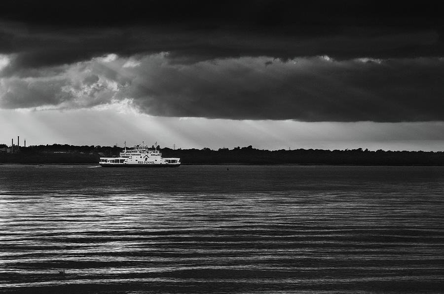 Red Funnel Ferry under moody skies Photograph by Lenny Carter