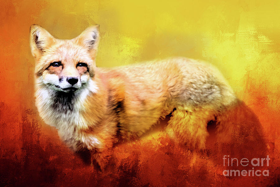 Red Furry Fox Mixed Media by Ed Taylor