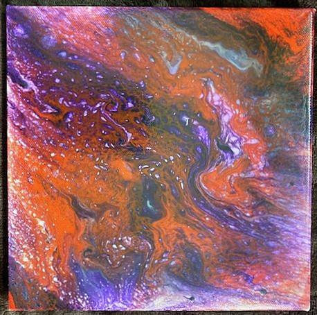 Red Galaxy Painting by Pour Your heART Out Artworks
