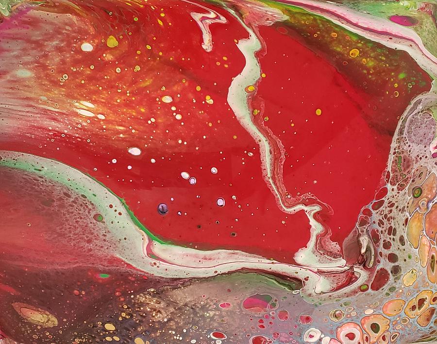 Red Galaxy Painting by Sharon Casavant