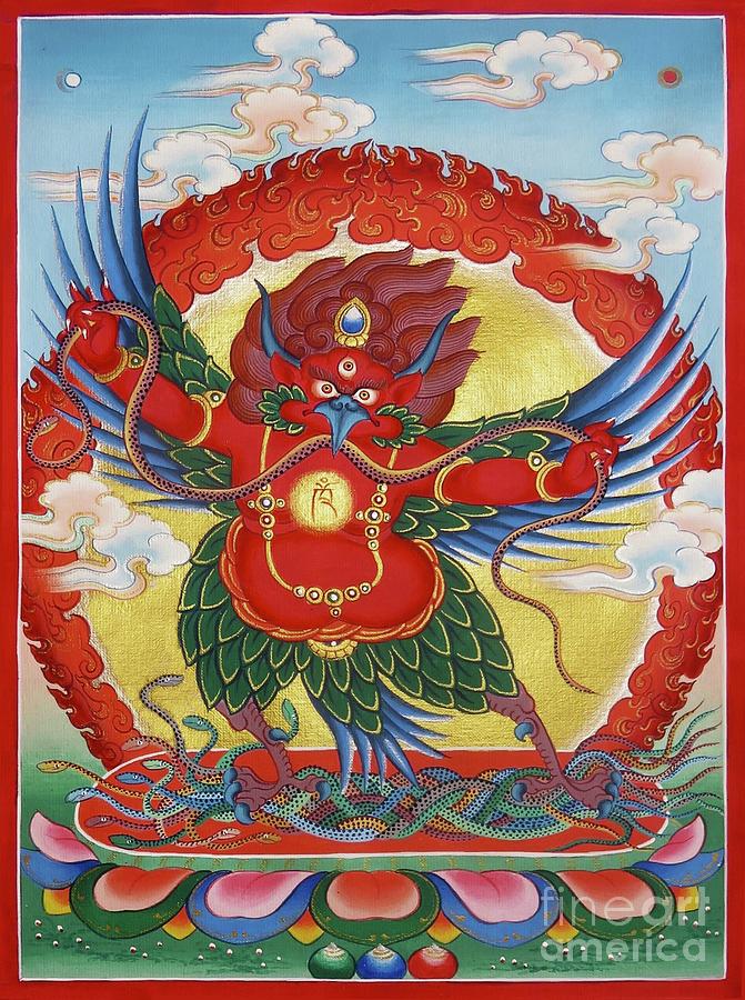 Red Garuda Painting by Sergey Noskov