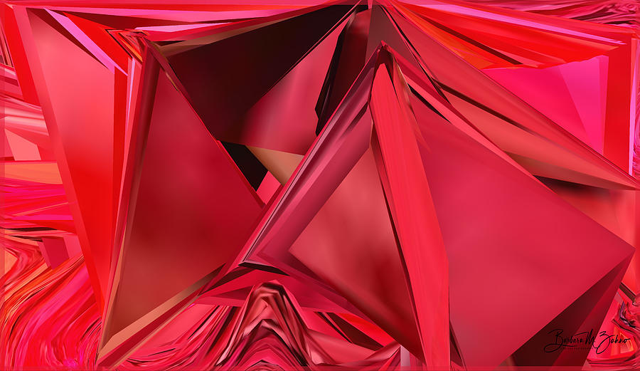 Red Geometric Abstract - Series #1 Photograph by Barbara Zahno