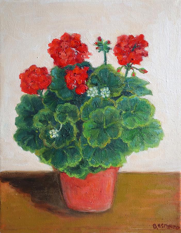 Geranium Painting - Red Geranium by Barbara Esposito