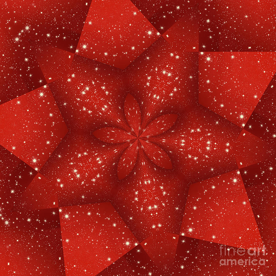 Red Giant Star Explosion Mandala Abstract Art Digital Art by Rose Santuci-Sofranko