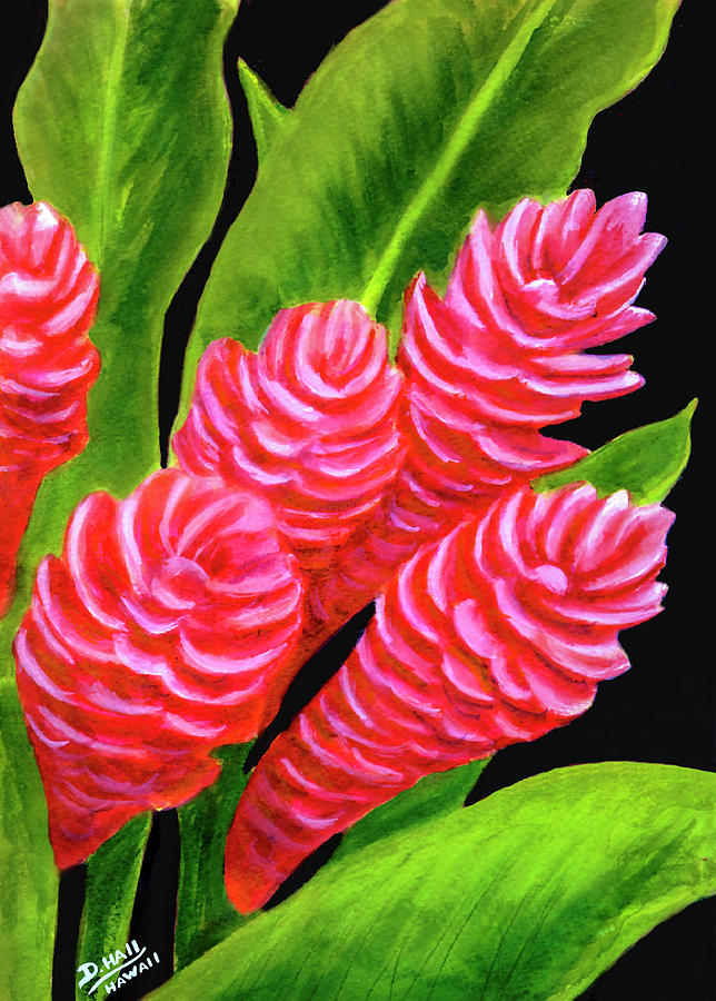 Red Ginger Flowers #235 Painting