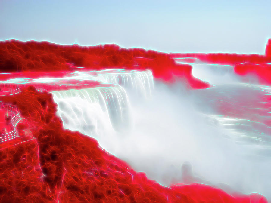 Red Glow Niagara Falls Photograph