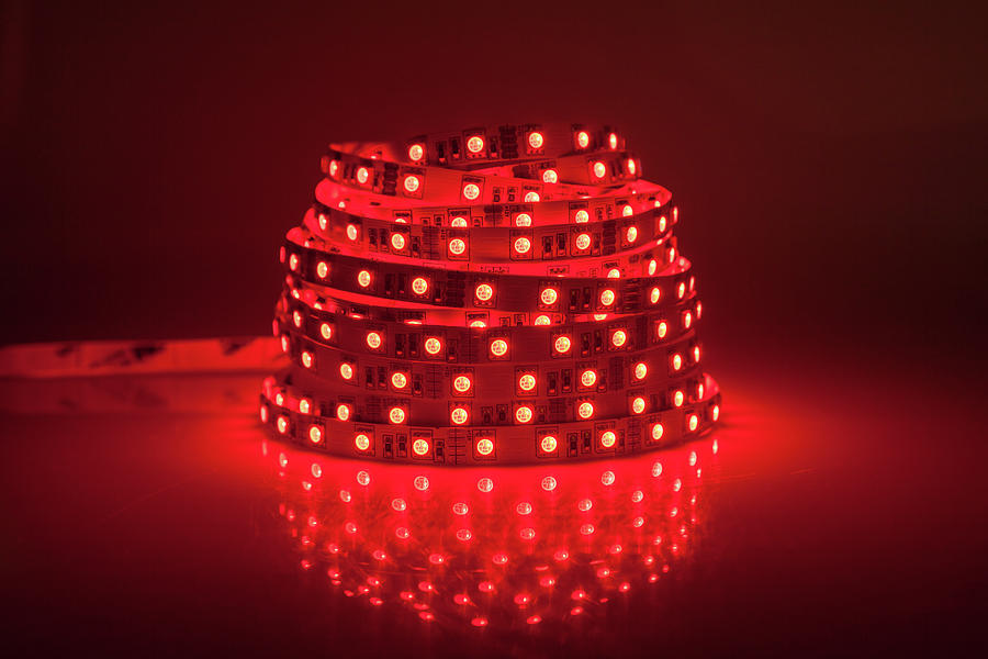 Red Glowing Led Garland, Strip Photograph