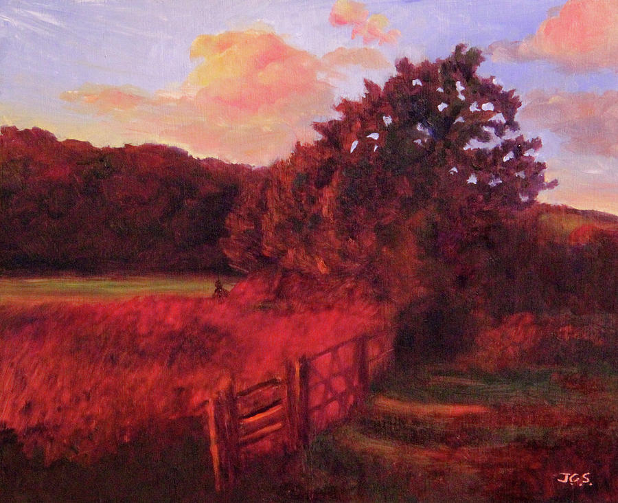 Red Gold Afternoon Painting by Janet Greer Sammons