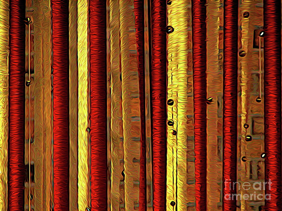 Red Gold and Bronze Church Banner Abstract Expressionism Effect Photograph by Rose Santuci-Sofranko