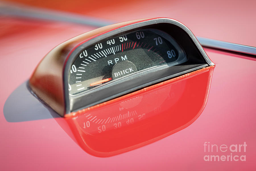 Red Grand Sport Hood Tach Photograph by Dennis Hedberg
