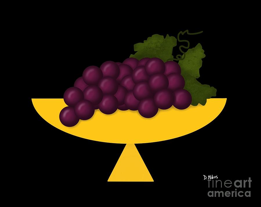Red Grapes in a Bowl Digital Art by Donna Mibus