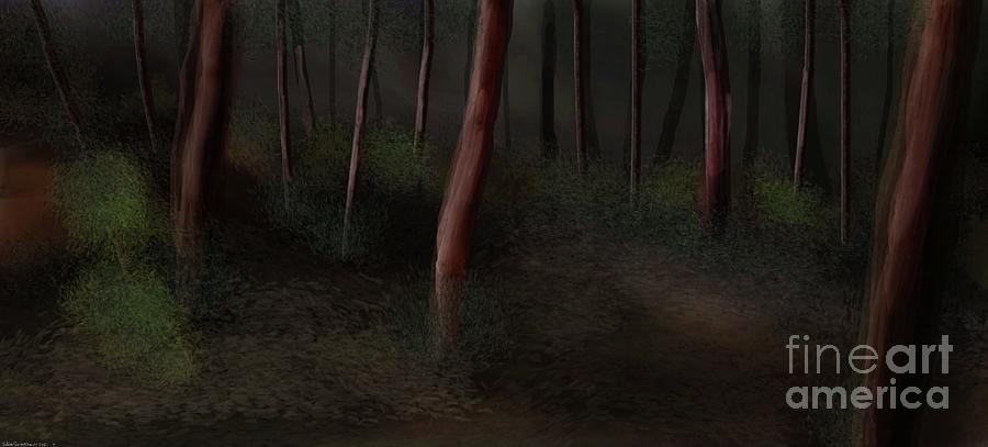Tree Digital Art - Red Gum Trail by Julie Grimshaw