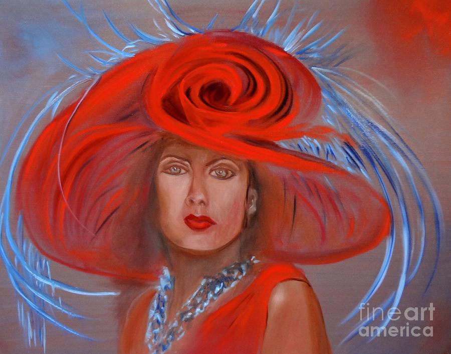 Red Hat Painting by Jenny Lee