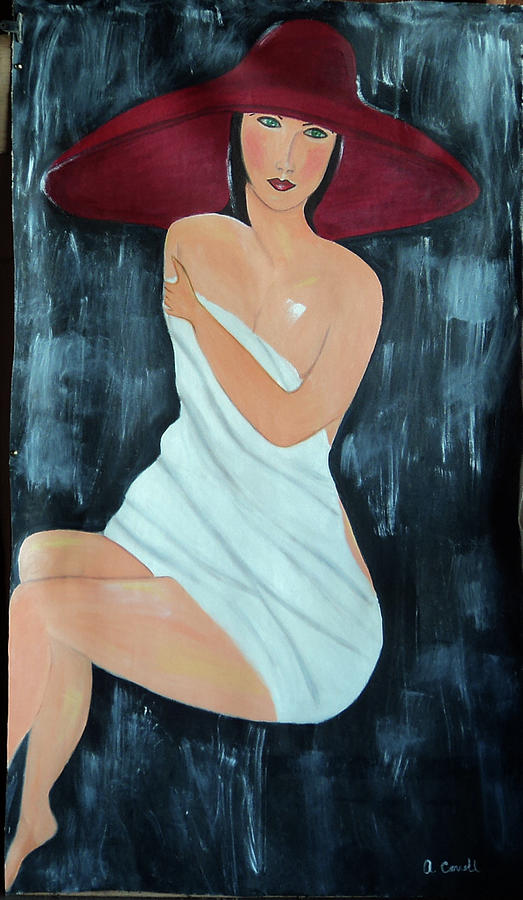 Red Hat Painting by Joyce Carroll