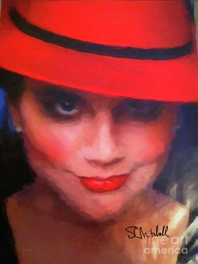 Red Hat Linda Painting by Steve Nitchell Red Hat Linda Painting by Steve Nitchell