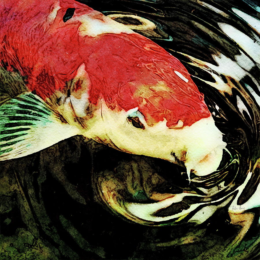 Red Head Koi Painting