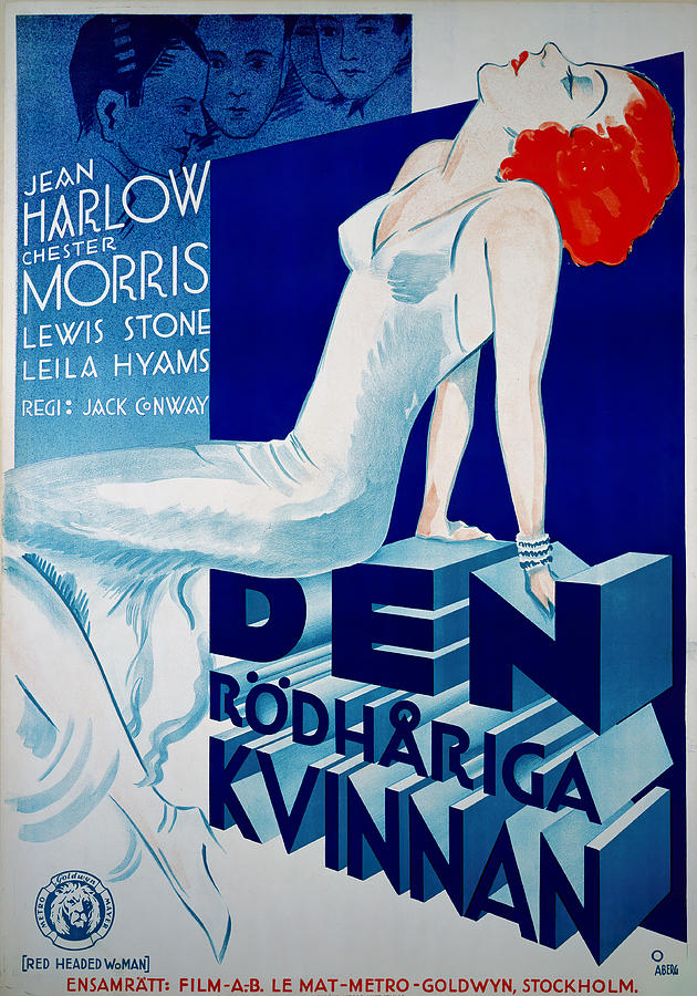 Red Headed Woman, 1932 - art by Gosta Aberg Mixed Media by Movie World Posters