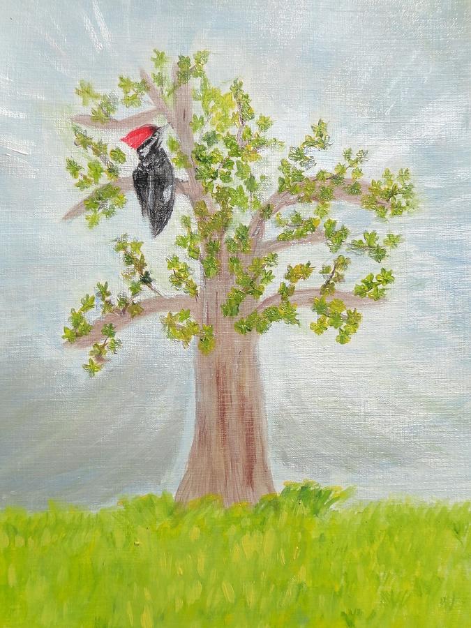 Red-Headed Woodpecker Painting by Rosie Foshee