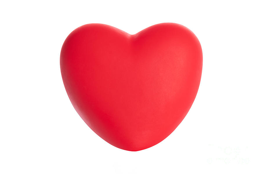 Red Heart On White Photograph