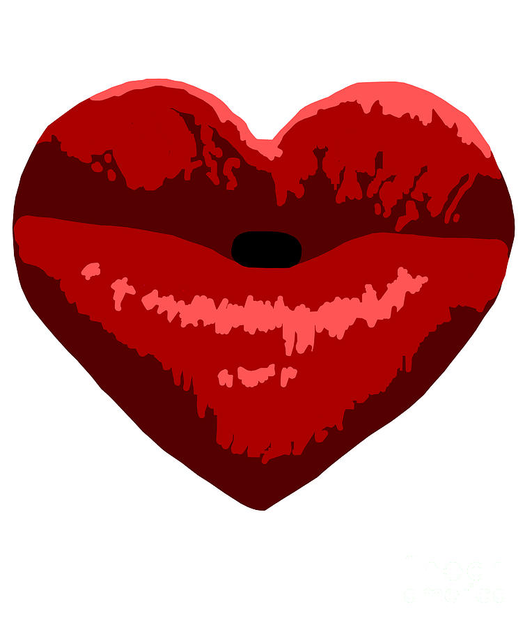 Red Heart Shaped Lips Digital Art By Tracy Eatwell