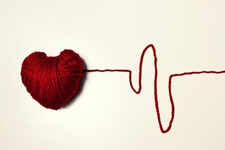 Red Heart Shaped Yarn Photograph by Image by Catherine MacBride