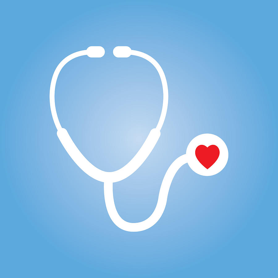 Red Heart Stethoscope Icon Drawing by RobinOlimb
