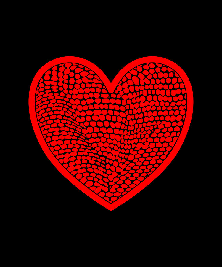 Red Heart With Pattern Digital Art by Ravadineum Design - Fine Art America