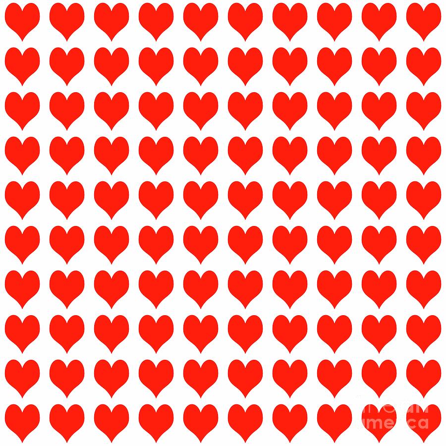 Valentines Day Digital Art - Red Hearts - 9316 by Deborah Carpenter