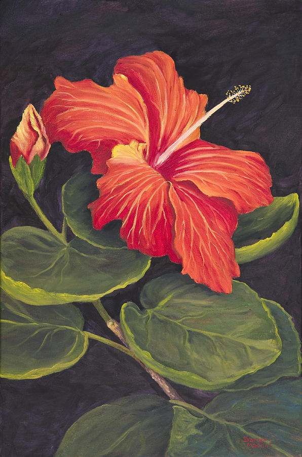 Red Hibiscus Painting by Darice Machel McGuire