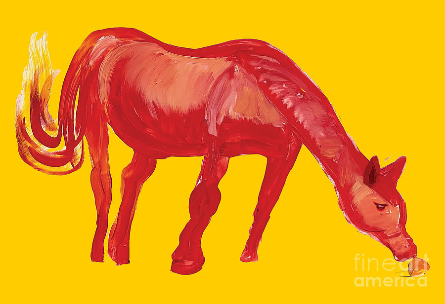 Abstract Painting - Red Horse by Colleen Proppe