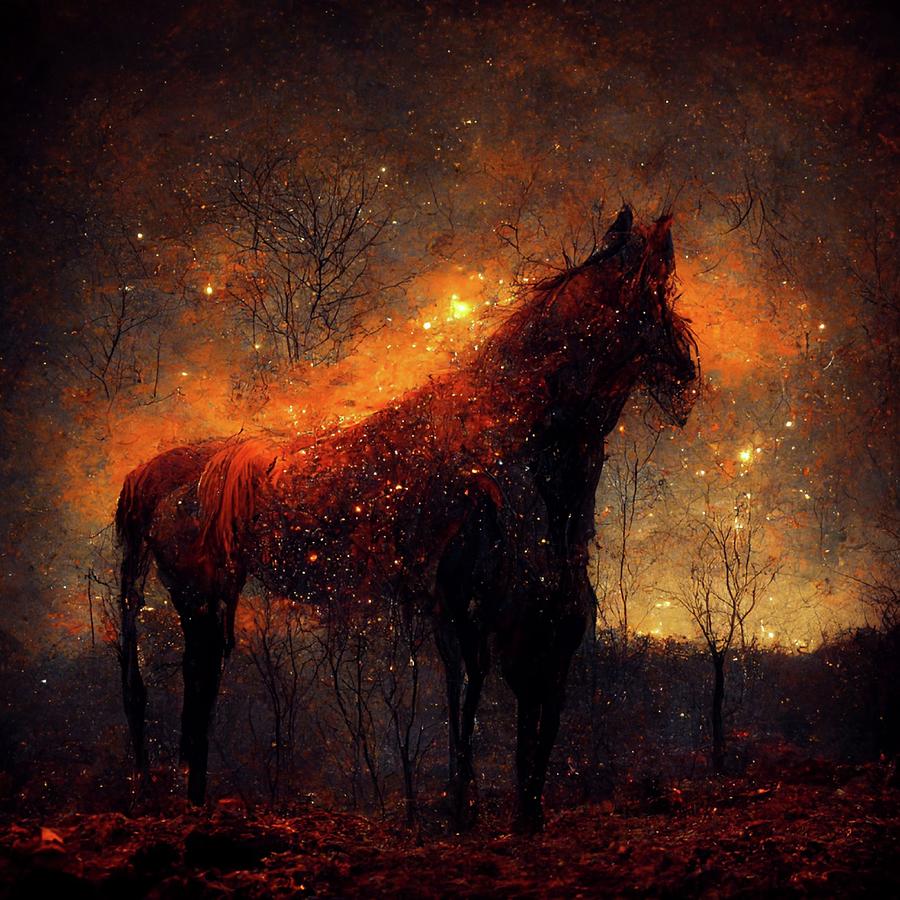 Red Horse Nebula Digital Art by Alexis King-Glandon