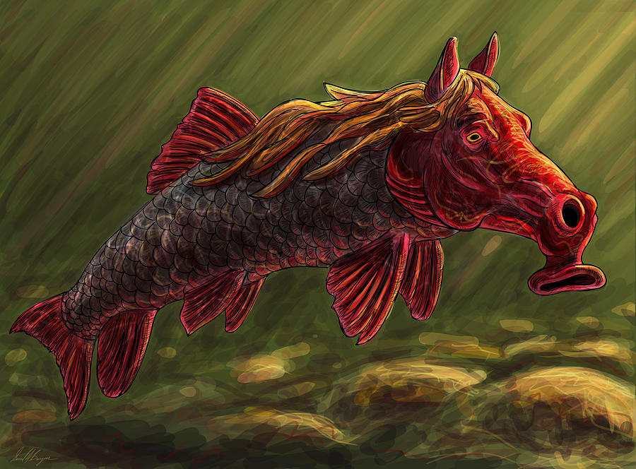 Sucker Fish Digital Art - Redhorse Sucker by David Burgess