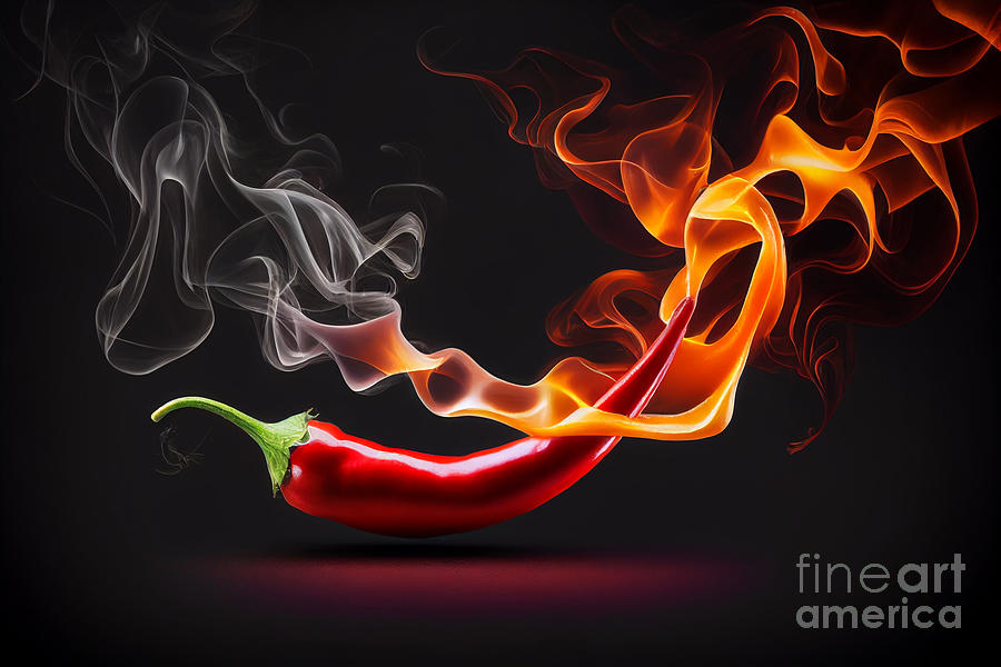 Red Hot Chili Pepper 2 Mixed Media by Binka Kirova