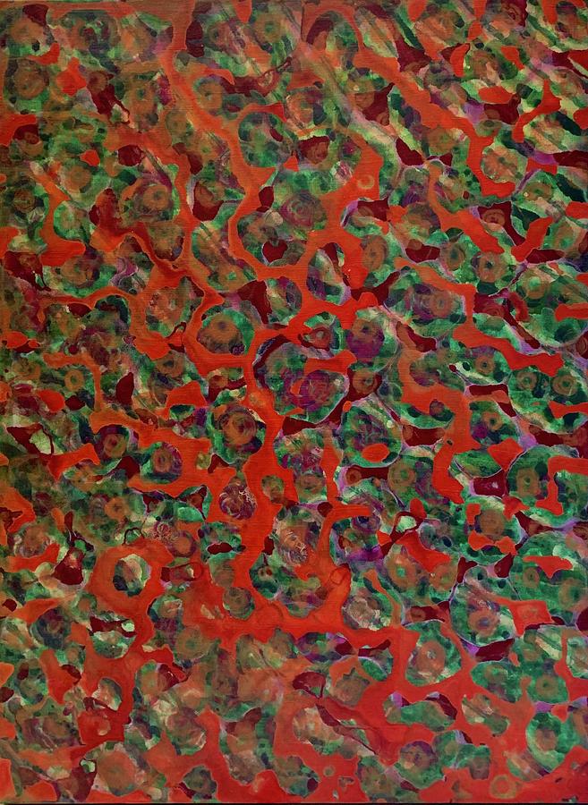 Abstract Painting - Red Hot Chili Peppers by Judy Hudson