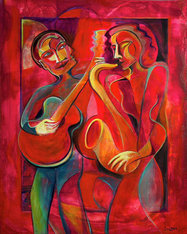 Red Hot Duo Painting by Mary DeLave