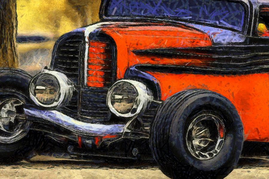 Red Hot Hot Rod Abstract Detail Digital Art by Floyd Snyder