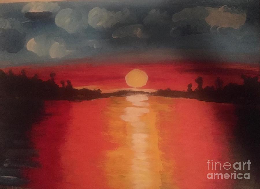 Red Hot Sunset Painting by Nina Jatania