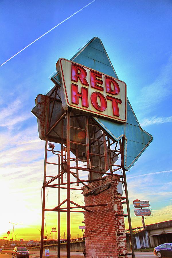 Red Hot Truck Stop Sign 3 Photograph by Jim Albritton