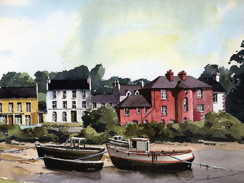Red House in Castletownbere, Cork Painting by Val Byrne