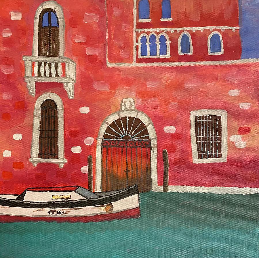 Red House in Venice  Painting by Rebekah Zivicki