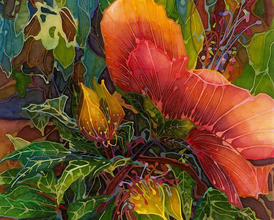 Red Hibiscus Painting by Anne Hanley