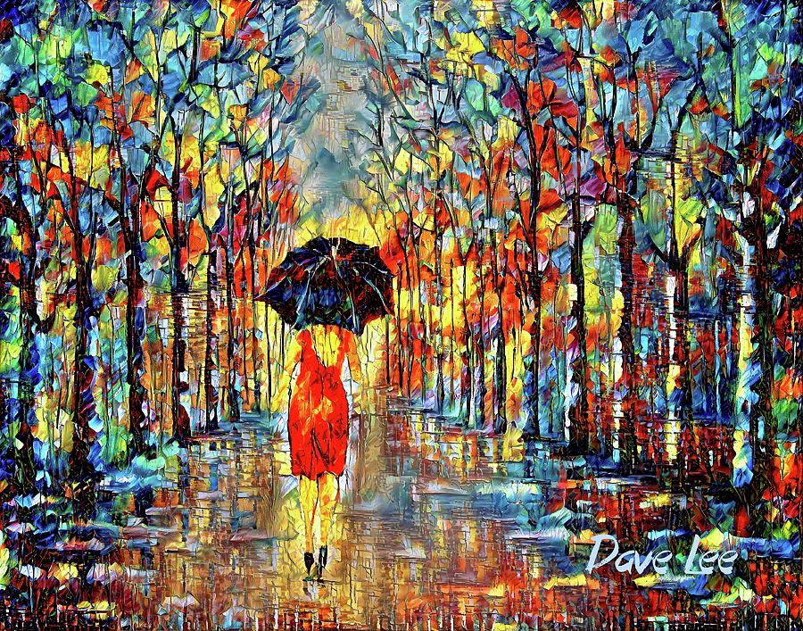 Red in the Rain Digital Art by Dave Lee