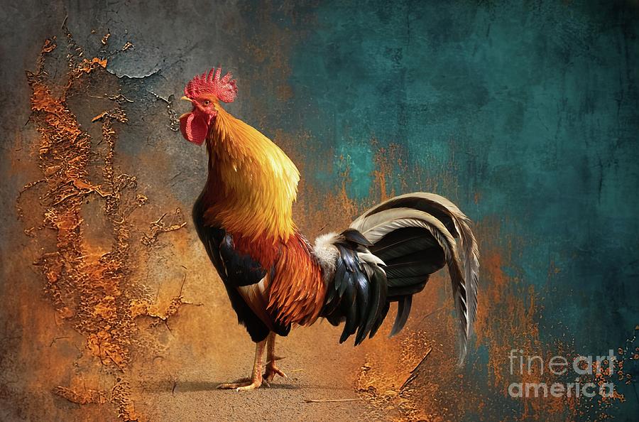 Rooster Photograph - Red Junglefowl by Eva Lechner