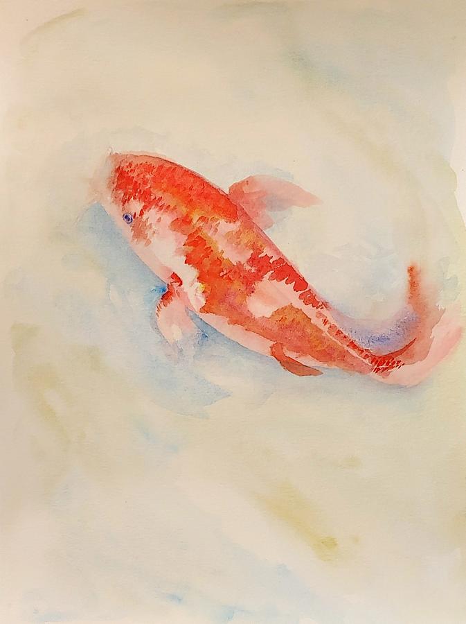 Red Koi Painting by Alma Yamazaki