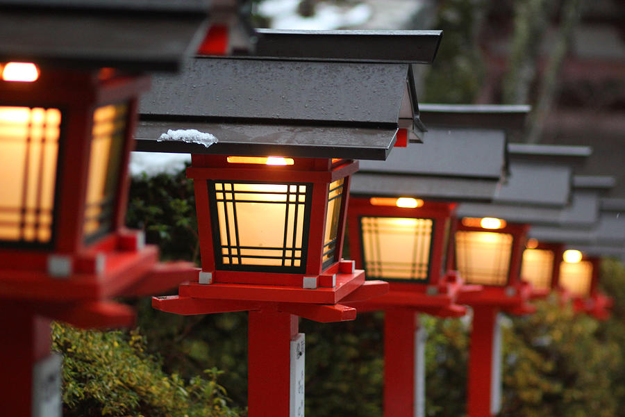 Red lanterns of Japan Photograph by Ocelyn
