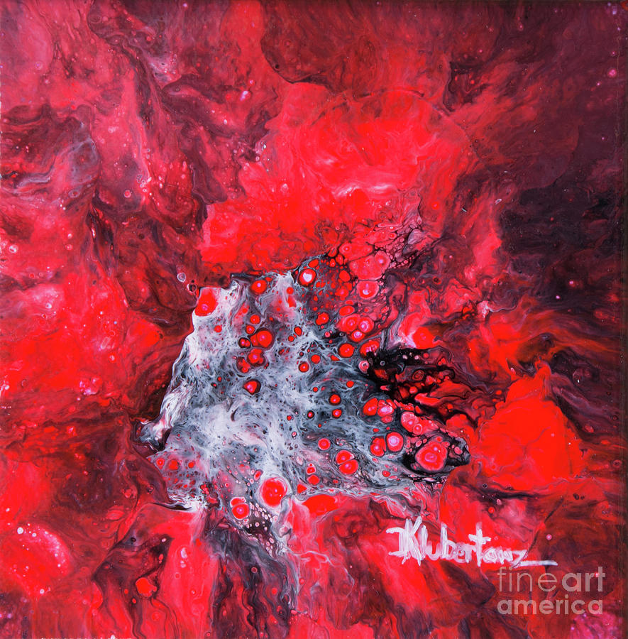 Red Lava Painting by Deborah Klubertanz