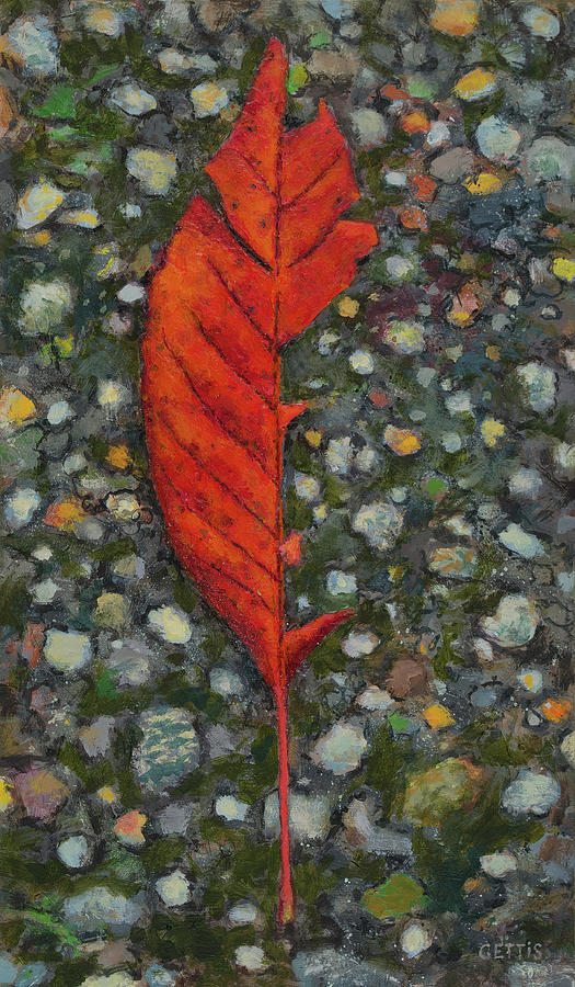 Red Leaf Painting by Jeff Gettis
