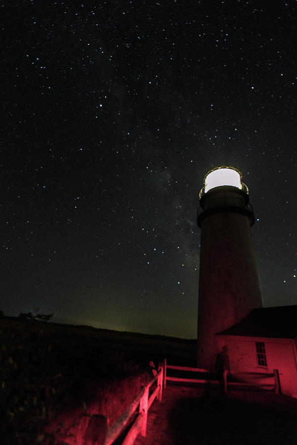 Red lighthouse and night sky Photograph by John Pacetti - Fine Art America